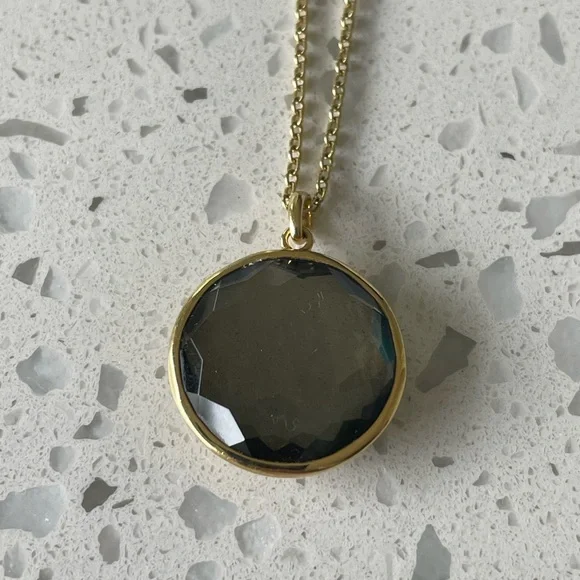 Ippolita 18k gold quartz and pyrite pendant necklace